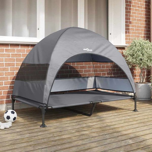 vidaXL Hochgelegtes Hundebett Hellgrau 127 x 81 x 108 cm 42008219