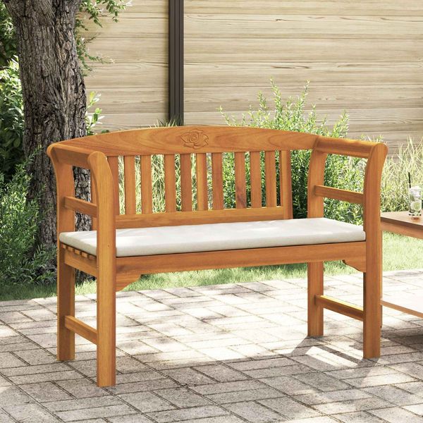 vidaXL Rosenbank Cremeweiß 114 x 46 x 82,5 cm Massivholz Akazie 42024772