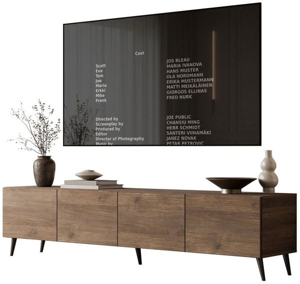 Lookway TV-Schrank COLGANTE in Nussbaum, 200 cm, auf hohen Füßen (2x TV- Schrank) Breite: 200 cm