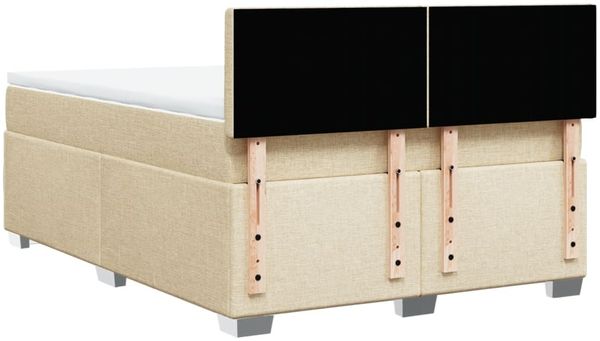 vidaXL Boxspringbett mit Matratze Creme 140x200 cm Stoff 3288230 Bild 12
