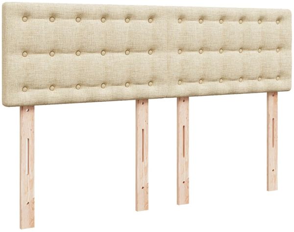 vidaXL Boxspringbett mit Matratze Creme 140x200 cm Stoff 3288230 Bild 7