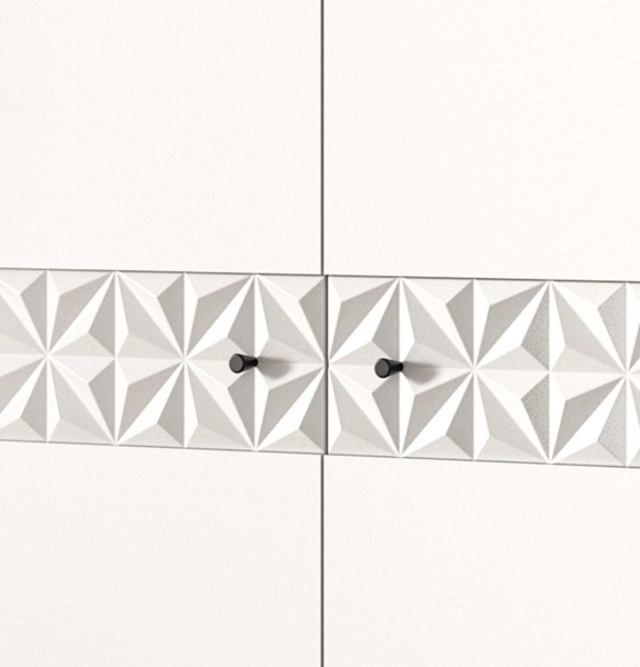 Garderobe Set Relief in weiß Hochglanz 195 cm Bild 3