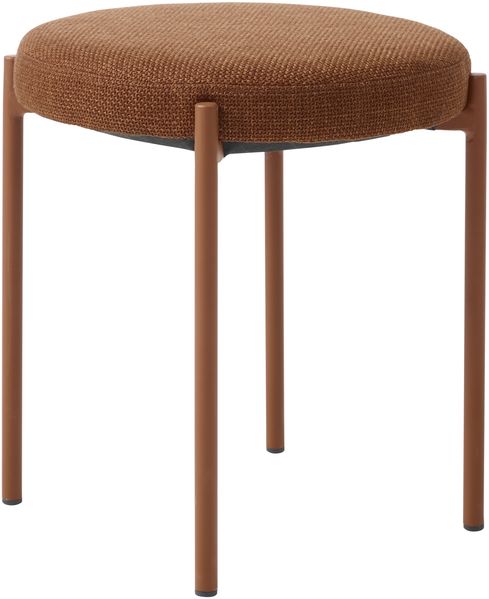 Sitzhocker (4er-Set) >PELICAN< in rostfarbig, Stoff und Stahl - 40x48x40cm (BxHxT)