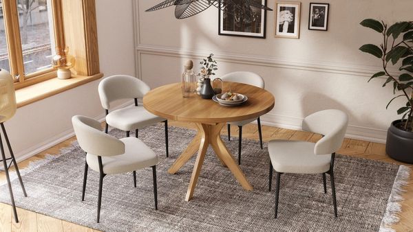 designimpex Esstisch Design Esstisch Renzo rund Esszimmer Tisch oval Echtholzfurnier, Esstisch, Esszimmertisch, Tisch, Ausziehtisch, Küchentisch, Esszimmer