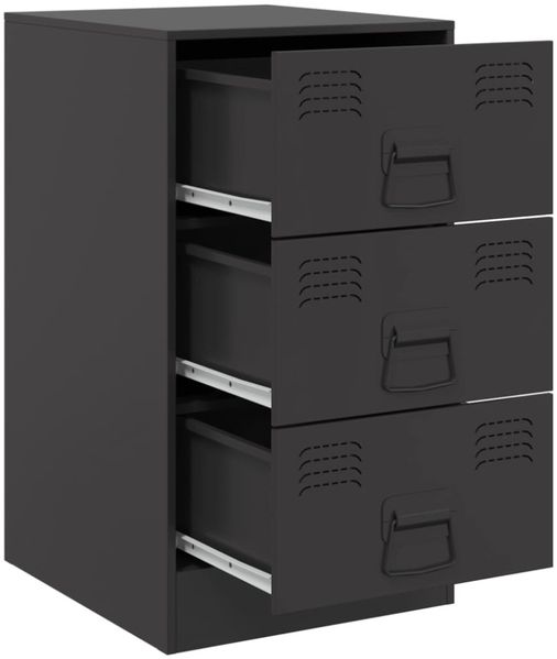 vidaXL Nachttische 2 Stk. Schwarz 34,5x39x62 cm Stahl 841776 Bild 7
