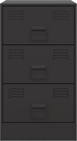 vidaXL Nachttische 2 Stk. Schwarz 34,5x39x62 cm Stahl 841776 Bild 10