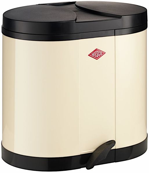 Wesco 'Ökosammler 170' Abfalleimer mit Fußtritt und 2-fach Trennung, 30 (2x15) Liter, Stahlblech, Cool Grey Bild 5