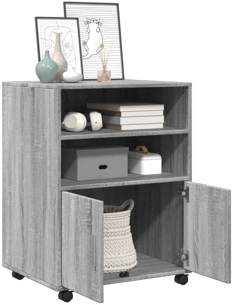 vidaXL Rollschrank Grau Sonoma 60x48x81 cm Holzwerkstoff 853169 Bild 3