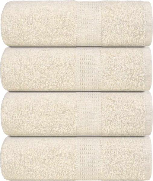 vidaXL Gästetücher 4 Stk. Creme 30x50 cm 360 g/m² 100% Baumwolle 136996