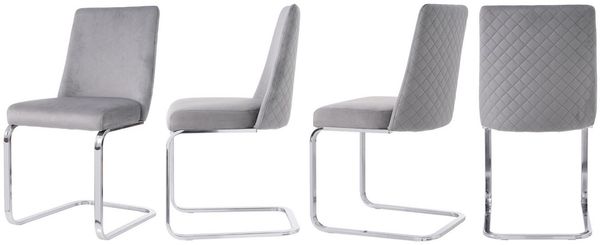 SeedWave Freischwinger Samt-Schwingstühle mit Rautenmuster Rückenlehne, Freischwinger stühle, 2er set / 4er set,Esszimmerstühle mit Metallsockel