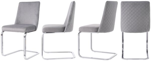SeedWave Freischwinger Samt-Schwingstühle mit Rautenmuster Rückenlehne, Freischwinger stühle, 2er set / 4er set,Esszimmerstühle mit Metallsockel