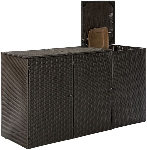 Mülltonnenabdeckung 3er, 240 Liter, braun