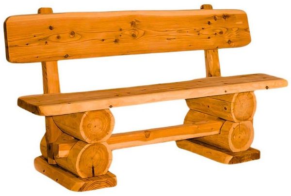Mega-Holz Gartenbank Bank "Rustikal" Farbe pinie 200 cm, Naturbelassener Holz 4-Sitzer