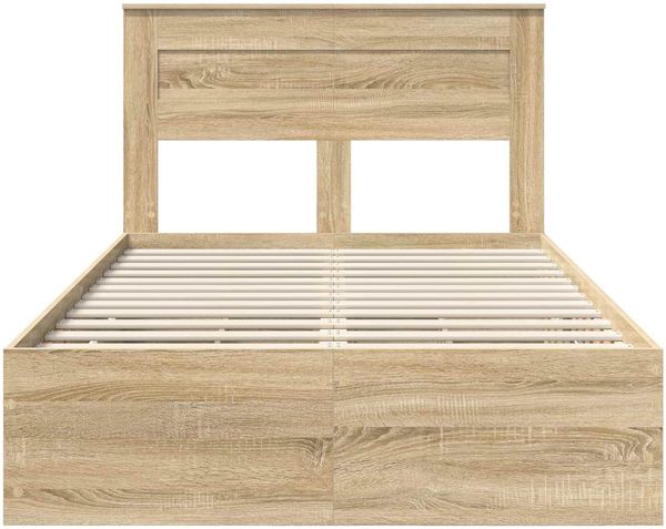 vidaXL Bettrahmen Sonoma-Eiche 120 x 190 cm Ingenieurs Holz 3409859 Bild 8