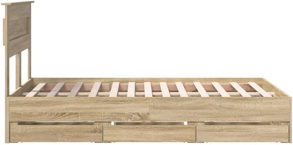 vidaXL Bettrahmen Sonoma-Eiche 120 x 190 cm Ingenieurs Holz 3409859 Bild 9