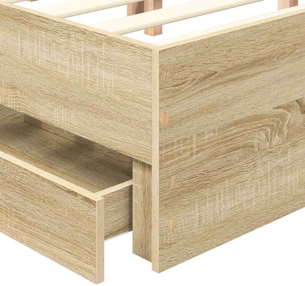vidaXL Bettrahmen Sonoma-Eiche 120 x 190 cm Ingenieurs Holz 3409859 Bild 11
