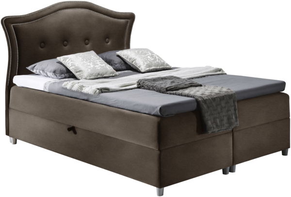 99rooms Marlon Boxspringbett Velours 120x200 cm Braun Bild 4