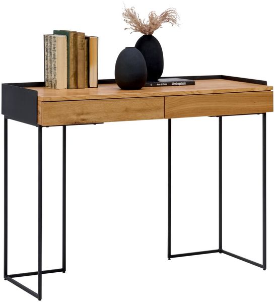 XORA 'NELLY' Konsolentisch, Holzfurnier eiche, 100 x 77 x 40 cm, mit 2 Schubladen