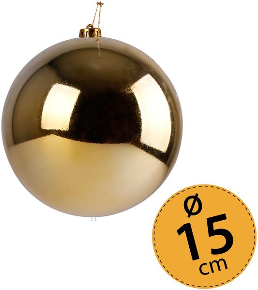 Christbaumkugel Weihnachtskugel ⌀ 15 cm Baumschmuck Deko-Kugel gold glänzend