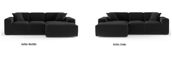 Ecksofa Designersofa CELES PREMIUM Stoff Opera Velvet Sand Ottomane Links Bild 3