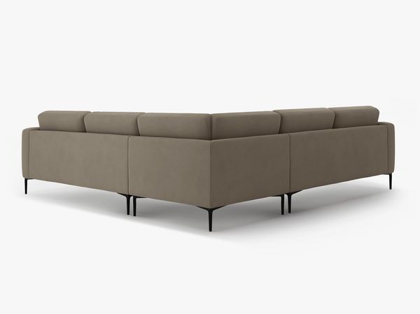 Micadoni Ecksofa Bemy 5-Sitzer Samt Grau Braun Bild 3