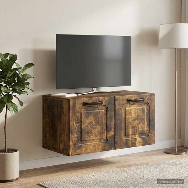 vidaXL Wandmontierter TV-Schrank Geräucherte Eiche 59,5 x 31 x 30 cm 899390