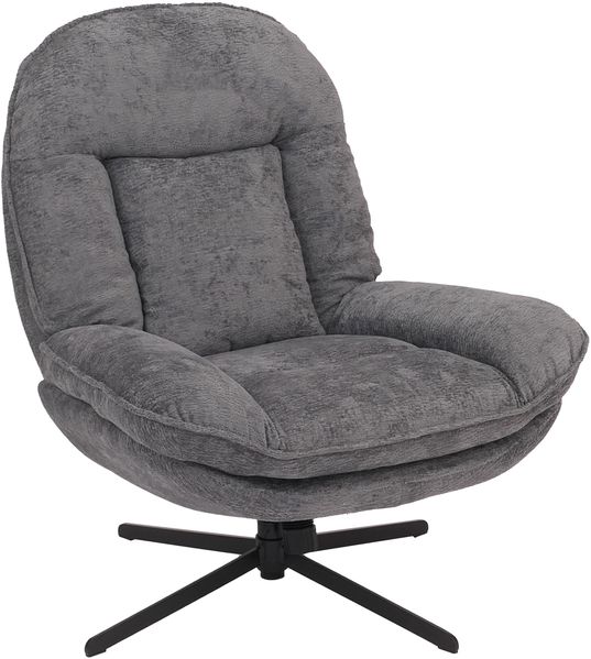 Relaxsessel HWC-P32, Fernsehsessel Nosagfederung Polstersessel, drehbar Metall Stoff/Textil Chenille (370 g/m²) ~ grau