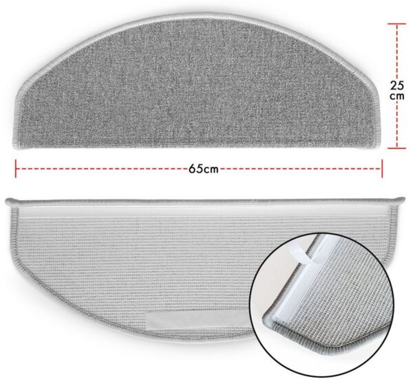 Floordirekt Stufenmatte London Pro, Im modernen Design, Halbrund, Rutschhemmende Oberfläche
