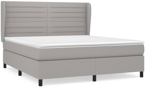 Boxspringbett mit Matratze Stoff Hellgrau 180x200 cm, Härtegrad: H2 [3128061]