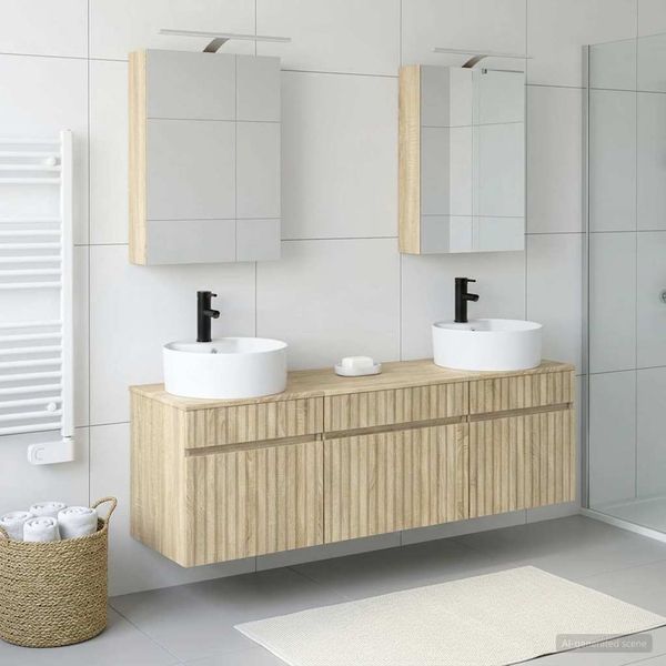 vidaXL Badezimmerschrank-Set 5 pcs Sonoma-Eiche 50 x 14,5 x 70 cm 3406593