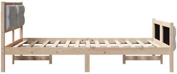 vidaXL Bettrahmen Hellgrau 150 x 200 cm Massives Kiefernholz 3394283 Bild 5