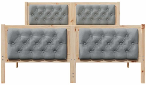 vidaXL Bettrahmen Hellgrau 150 x 200 cm Massives Kiefernholz 3394283 Bild 4