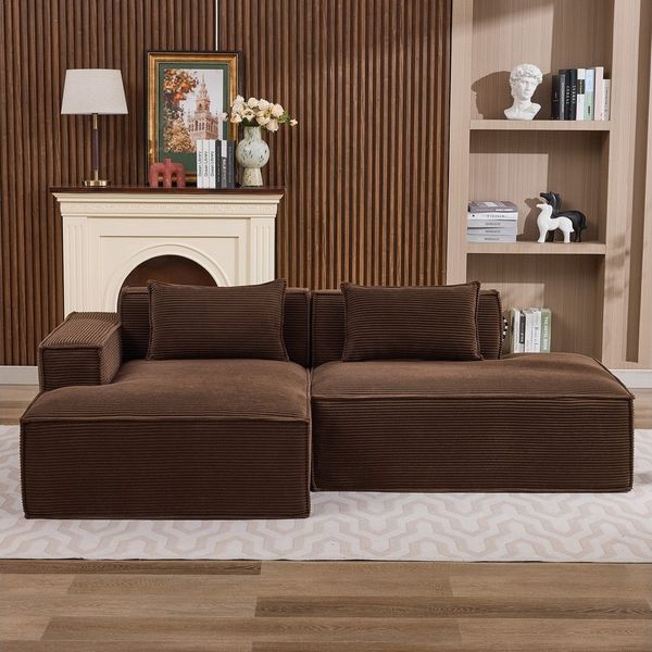 Odikalo 2-Sitzer Sofas wohnzimmer Ecksofa mit Schlaffunktion und Kissen, breites Economy-Textil-Sofa mit zwei Kissen+Federtasche-modernes einfaches und komfortables Sofa ideal für kleine Wohnzimmer Wohnungen und Büros