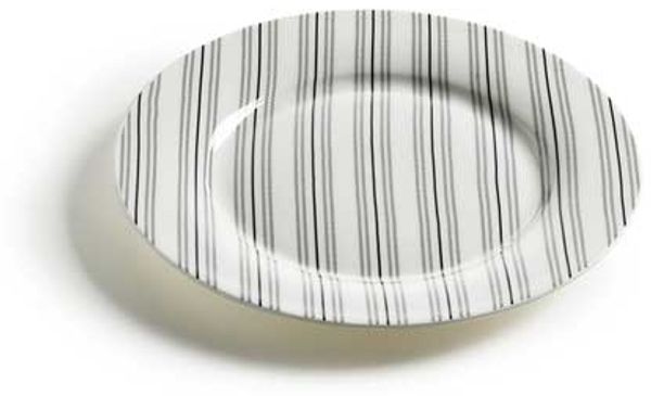 Teller Ø 19,5 cm ART DECO - Gestreift - aus Bone China Porzellan