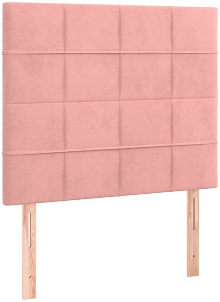 vidaXL Boxspringbett mit Matratze & LED Rosa 90x200 cm Samt 3136106 Bild 7