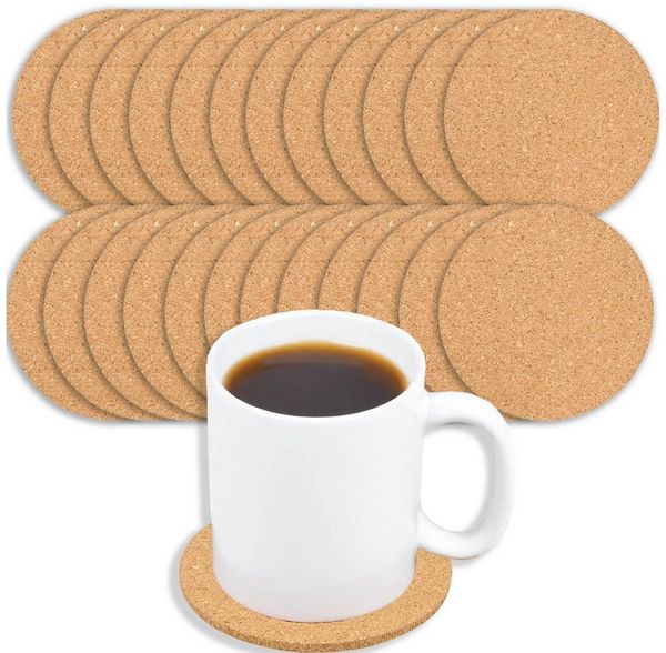 BENSON Glasuntersetzer 6-24 Kork Untersetzer Bierdeckel Tasse 10 cm, 24-tlg, Korkuntersetzer, Glas, Flasche, Rund