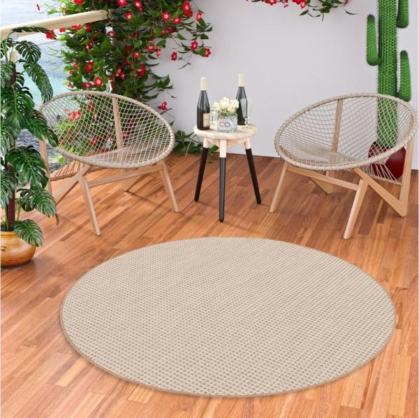 Snapstyle Outdoorteppich In & Outdoor Teppich Oslo Trend Rund, Rund, Höhe: 4 mm