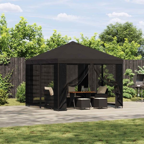 vidaXL Garten Pavillon mit Seitenwänden 3x3 m Anthrazit 900339