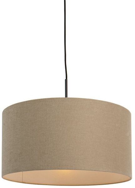 Qazqa Pendelleuchte Combi, ohne Leuchtmittel, Warmweiß, QAZQA Hängeleuchte, e27, Beige, Textil, Modern