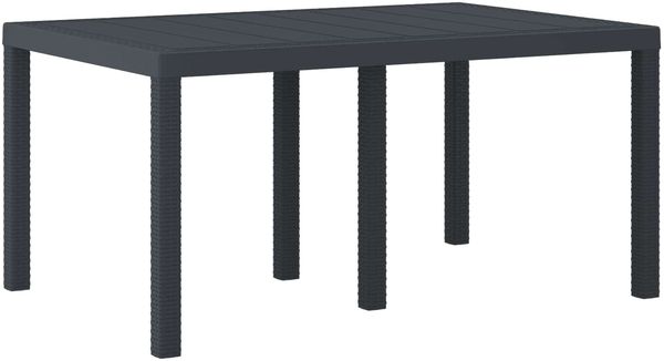 vidaXL Gartentisch Anthrazit 150 x 100 x 73 cm Poly-Rattan 871684
