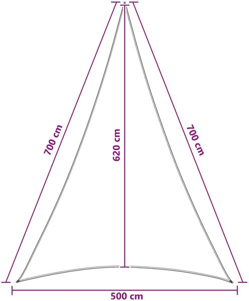 vidaXL Sonnensegel 5 x 7 x 7 m HDPE 42032798 Bild 8