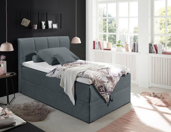 'GRANADA 2' Boxspringbett, anthrazit, 120x200 cm