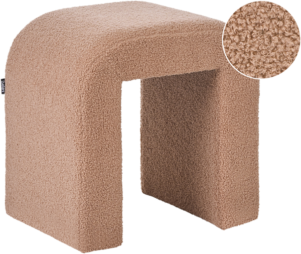 Pouf ESTES Bouclé Hellbraun