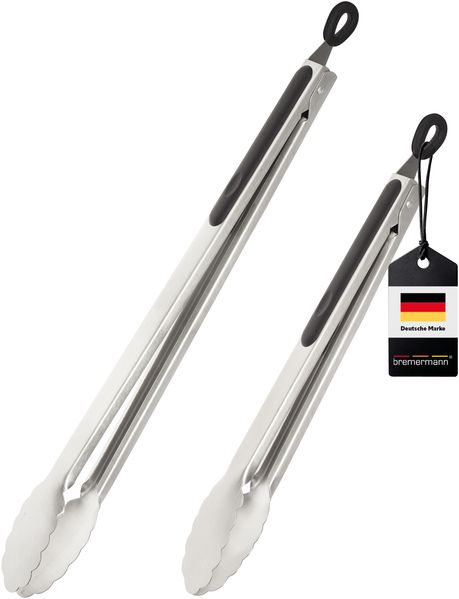 Grillzangen 2er-Set, ca. 44,5 (XL) und 35,5 (M) cm Länge, Edelstahl