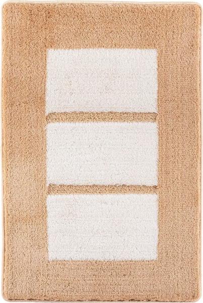 RHOMYhome Badematte Liberty|50x60 cm| beige-weiss