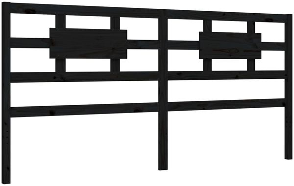 vidaXL Massivholzbett mit Kopfteil Schwarz 200x200 cm 3192580 Bild 8
