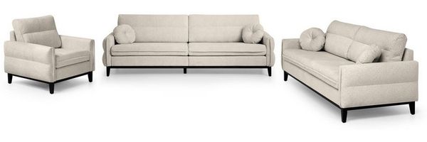 Beautysofa Polstergarnitur BELWEDER, (Velours oder Bouclé-Stoff, hoher Komfort, zeitloses Design), Sitzgruppe 3-Sitzer, 2-Sitzer & Sessel