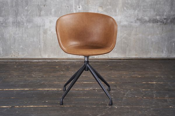 KAWOLA Stuhl DANI Esszimmerstuhl mit Drehfunktion Kunstleder cognac 81 x 54.5 x 60 cm