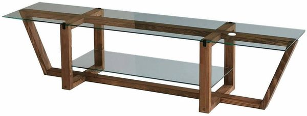 Dmora Fernsehschrank Arienzo, Ständer für Wohnzimmerfernseher, Niedriges Wohnzimmer-Sideboard, TV-Ständerbasis, 158x35h35 cm, Nussbaum