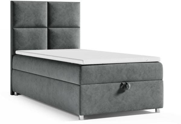 Best for Home Boxspringbett K2 SINGLE mit Bettkasten mit Lieferung, Aufbau & Entsorgung (Graphit 70x200)